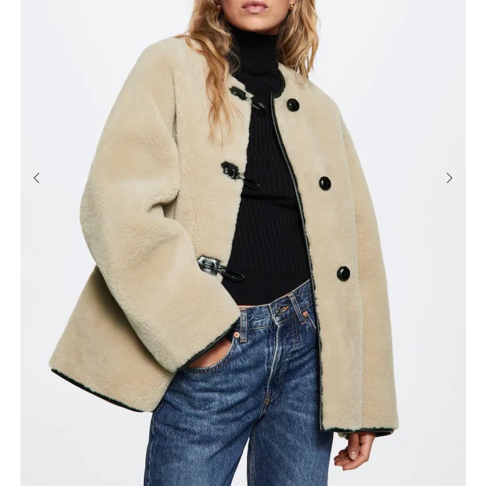Mango Appliqués Faux-fur Coat